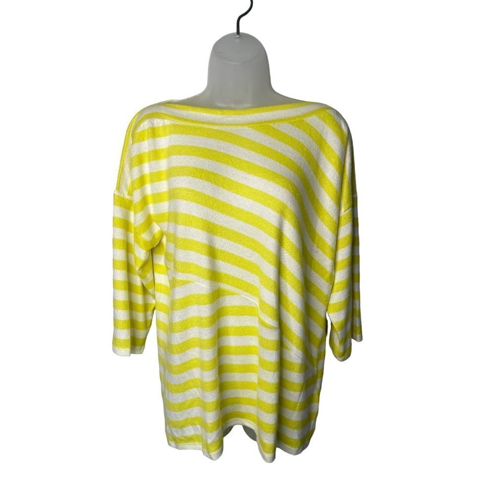 Soft Surroundings Women's Striped Pullover Top Boat Neck SZ M 3/4 Sleeves NEW